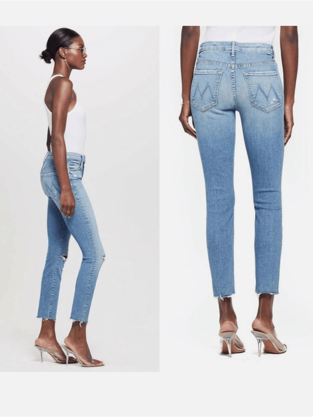 MOTHER high waisted looker ankle fray 
Thrilling shots